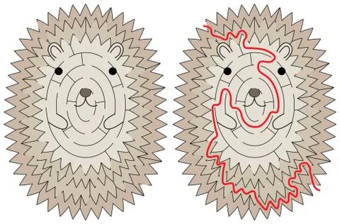 Hedgehog maze Stock Illustration