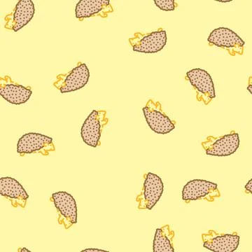 Hedgehog pet home vector seamless pattern Stock Illustration