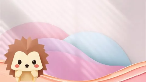 Hedgehog with soft pastel background Video stock 297727337