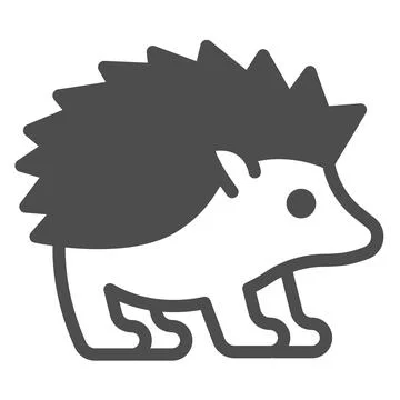 Hedgehog solid icon, worldwildlife concept, hedgehog vector sign on white イラスト素材