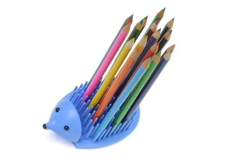 Hedgehog - a support for pencils Stock Photos