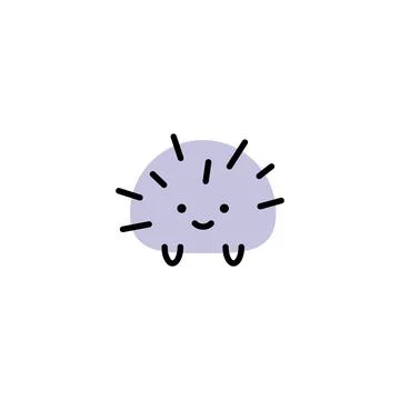 Hedgehog. Vector logo in bold line style Stock Illustration