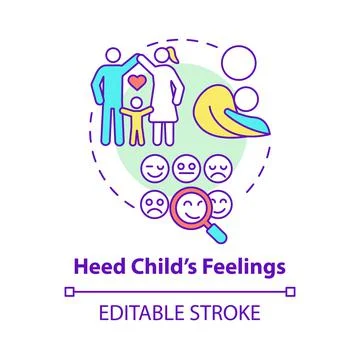 Heed child feelings concept icon Stock Illustration