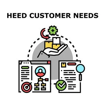 Heed customer needs vector concept illustration Stock Illustration