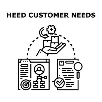 Heed customer needs vector concept illustration Stock Illustration