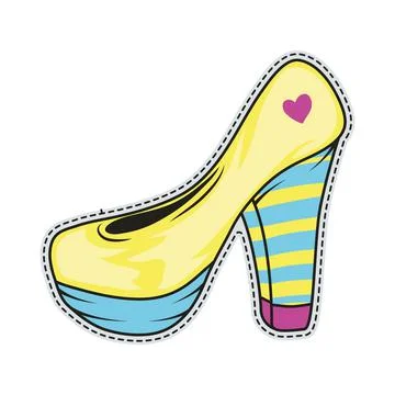 Heel patch retro style Stock Illustration