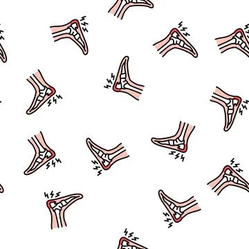 Heel spur disease vector seamless pattern Stock Illustration