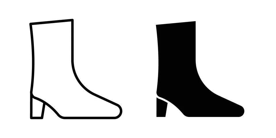 Heeled Boot icon vector, symbol, logo illustrations Stock Illustration