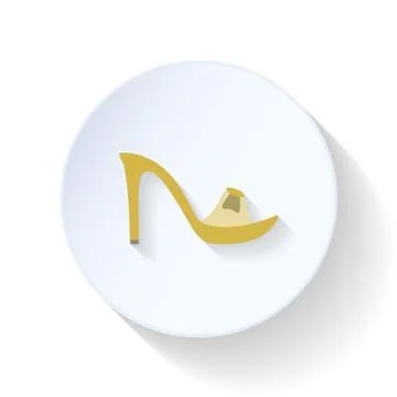 Heeled sandals flat icon Stock Illustration