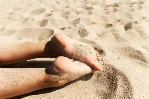 Heels on sand Foto stock