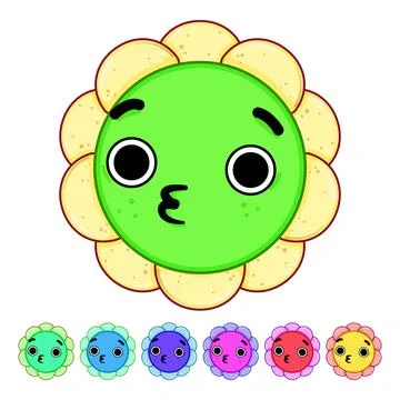 Heface flower character cartoon vector graphic Stock Illustration