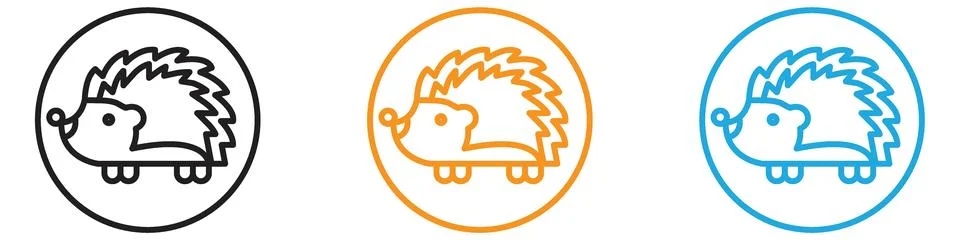 Hegdehog icon vector logo set collection for web app ui Stock Illustration