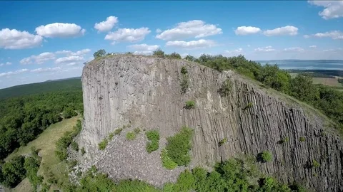 Hegyestu a basalt peak of volcanic origin Stock Footage 78504181