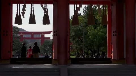 Heian Jingu Gate From Inside Stock Footage 21258690