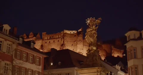 Heidelberg Castle at Night Stock Footage 312632875
