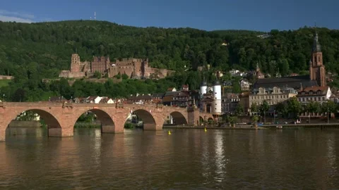 Heidelberg Germany 4K Hyperlapse Castle &amp; Old Town View Stockbeeldmateriaal 299722382