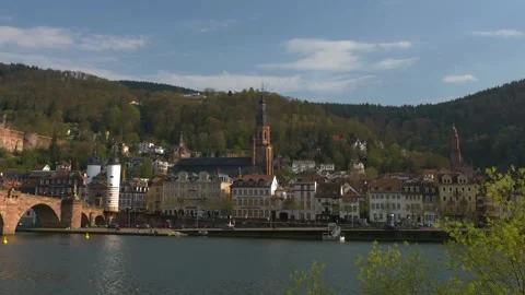 Heidelberg Germany 4K Hyperlapse Old City &amp; Church View Stockbeeldmateriaal 299722394