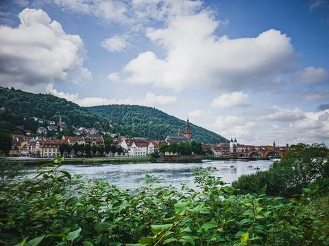 Heidelberg panoramic view with Old Bridge and Neckar River Germany July 26 2025 Stock Photos