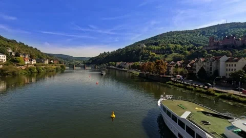 Heidelberg Riverboat Stock Footage 220472632