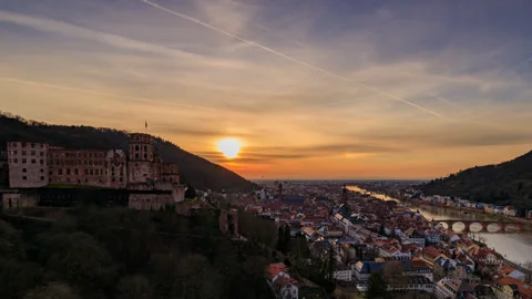 Heidelberg - Sunset behind the castle 動画素材 273555057
