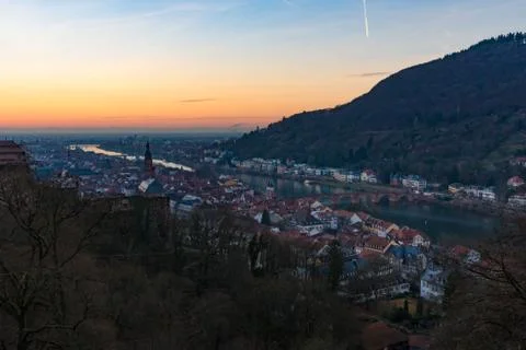 Heidelberg at sunset Stock Photos