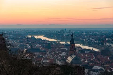 Heidelberg at sunset Stock Photos