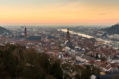 Heidelberg at sunset Stock Photos