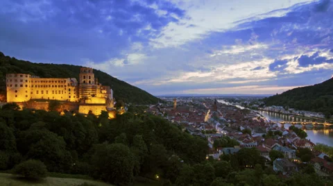 Heidelberg_Skyline_Sunset Timelapse Видео 36035146