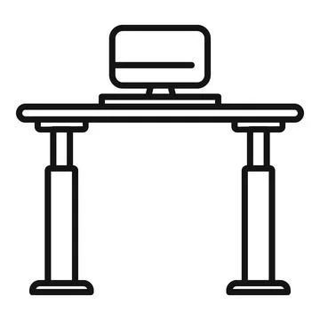 Heigh adjustable table icon outline vector. Office workplace Stock Illustration