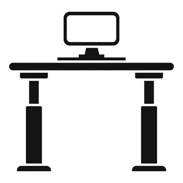 Heigh adjustable table icon simple vector. Office workplace Stock Illustration
