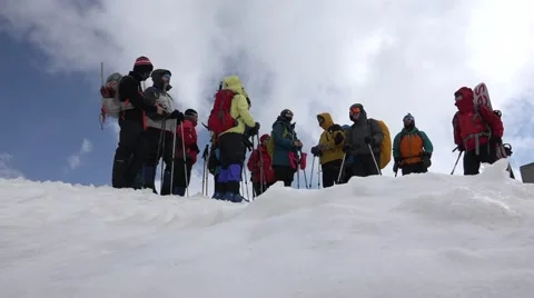 The height of 4000 meters acclimatization fourth day. Elbrus. Eco travel. Stock Footage 52363949