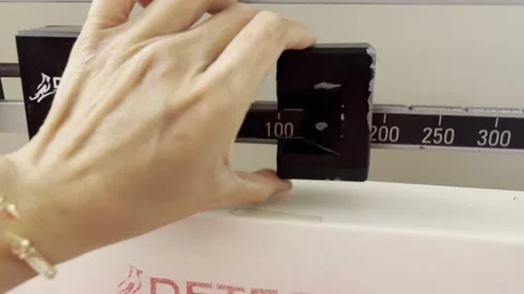 Height And Weight Measuring Scale Stock Footage 241557055