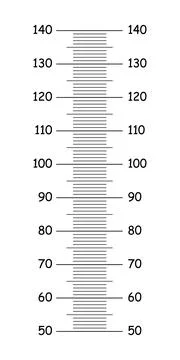 Height chart from 50 to 140 centimeters. Templates for wall growth sticker. Stock Illustration