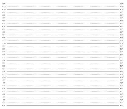 Height chart in feet Ilustração Stock