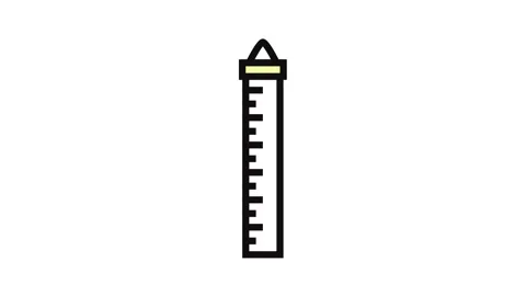 Height chart kid bedroom color icon animation Stock Footage 326099292