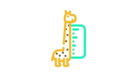 Height chart kid bedroom color icon animation Stock Footage 327270143