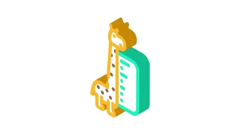 Height chart kid bedroom isometric icon animation Stock Footage 327293212