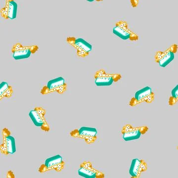 Height chart kid bedroom isometric icon seamless pattern 스톡 일러스트