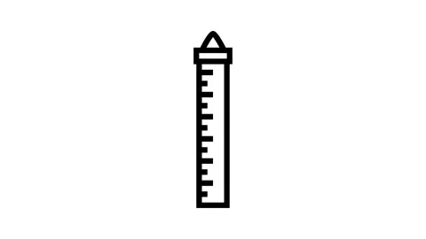 Height chart kid bedroom line icon animation Stock Footage 326135585