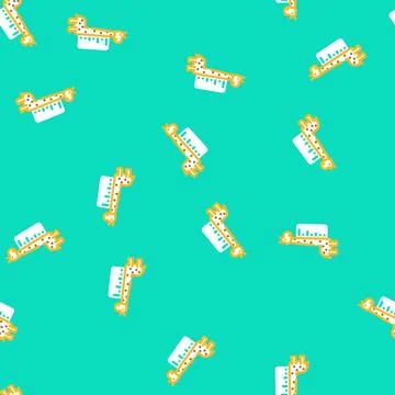 Height chart kid bedroom vector seamless pattern 스톡 일러스트