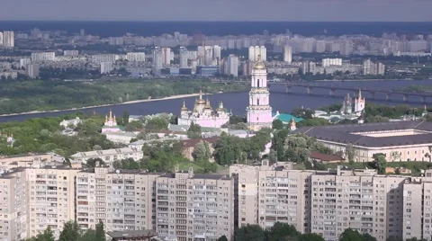 From the height of the city of Kiev 스톡 동영상 41598701