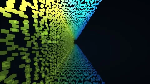 Height coded lidar point cloud plant service tunnel pipework duct bank survey Stock Footage 342134190