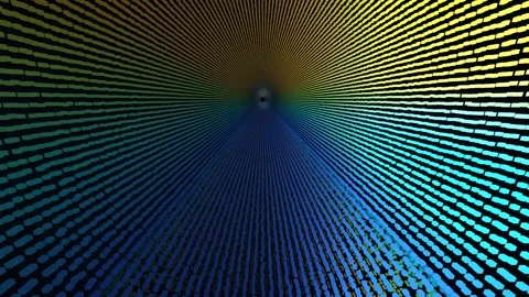 Height coded lidar point cloud water conveyance tunnel circular concrete Stock Footage 342135017