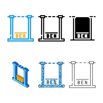 Height control parking gate clean color icon vector Stock Illustration