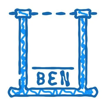 Height control parking gate icon doodle illustration Illustrazione stock