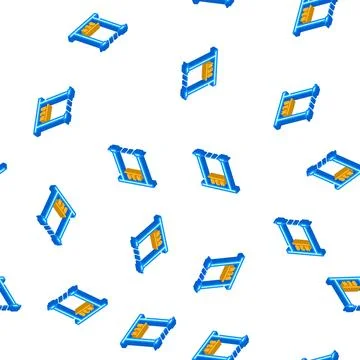 Height control parking gate isometric icon seamless pattern Stock Illustration