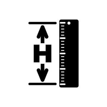 The height icon. Altitude, elevation, level, hgt symbol. Flat Stock Illustration