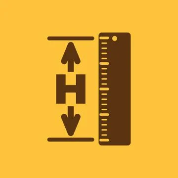 The height icon. Altitude, elevation, level, hgt symbol. Flat Stock Illustration