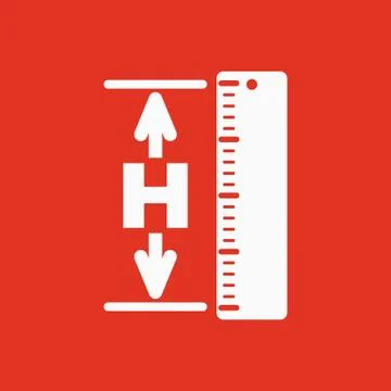 The height icon. Altitude, elevation, level, hgt symbol. Flat Stock Illustration