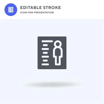 Height icon vector, filled flat sign, solid pictogram isolated on white, logo Stock-Illustration